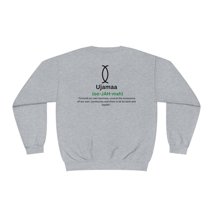 UJAMAA, Community, business, Kwanzaa Crewneck Sweatshirt