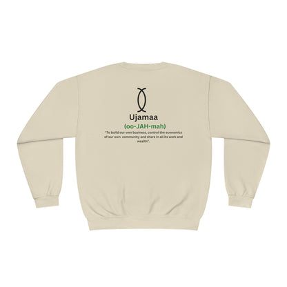 UJAMAA, Community, business, Kwanzaa Crewneck Sweatshirt