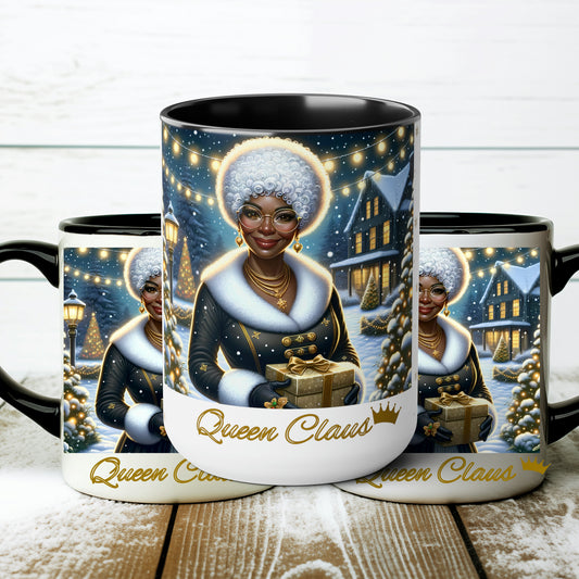 Queen Claus Two-Tone Coffee Mugs, 15oz